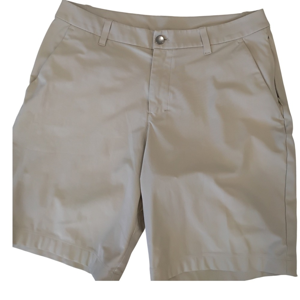 Lululemon Commission Golf Shorts 10 Tan Khaki Mens 31 LM7BMIS.01 Water Repellent